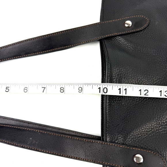 Ralph Lauren Tote‎ Bag Black Leather Shoulder Bag LXVII Bag Charm Silver READ - Picture 15 of 16